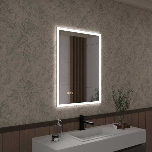 Haru 22 in. W x 30 in. H Rectangular Frameless LED Wall Bathroom Vanity Mirror