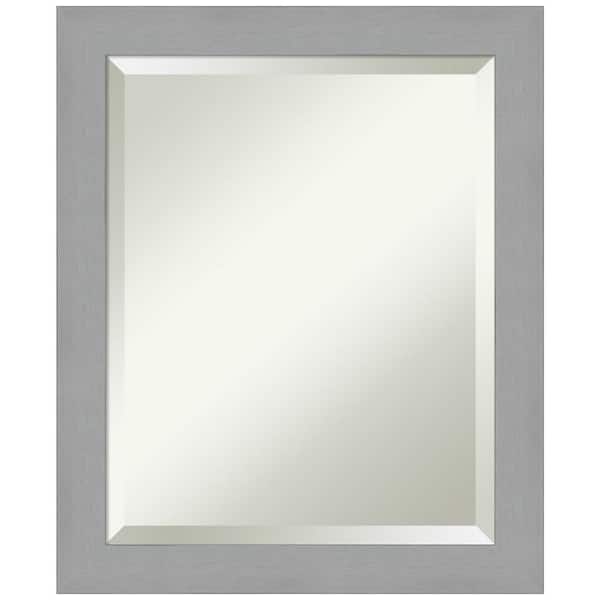 Amanti Art Brushed Nickel 19.5 in. H x 23.5 in. W Framed Wall Mirror