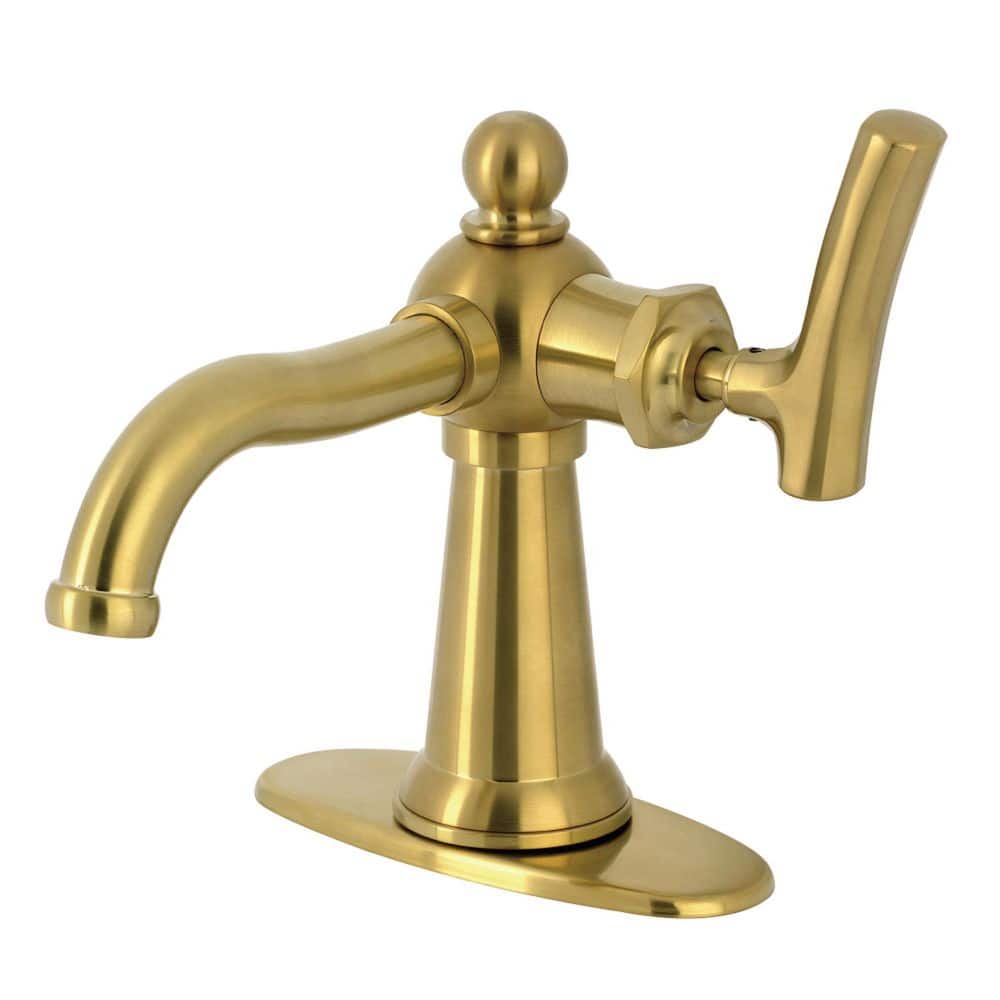 Hallerbos 1-Handle Single Hole Bathroom Sink Faucet with Push Pop-Up Drain in Brushed Brass price history on PriceWatchPro