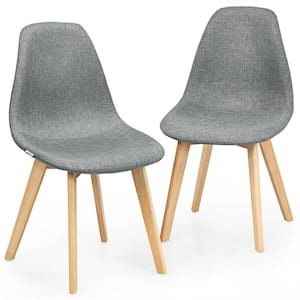 Gray Non-woven Fabric Dining Chairs Set of 2