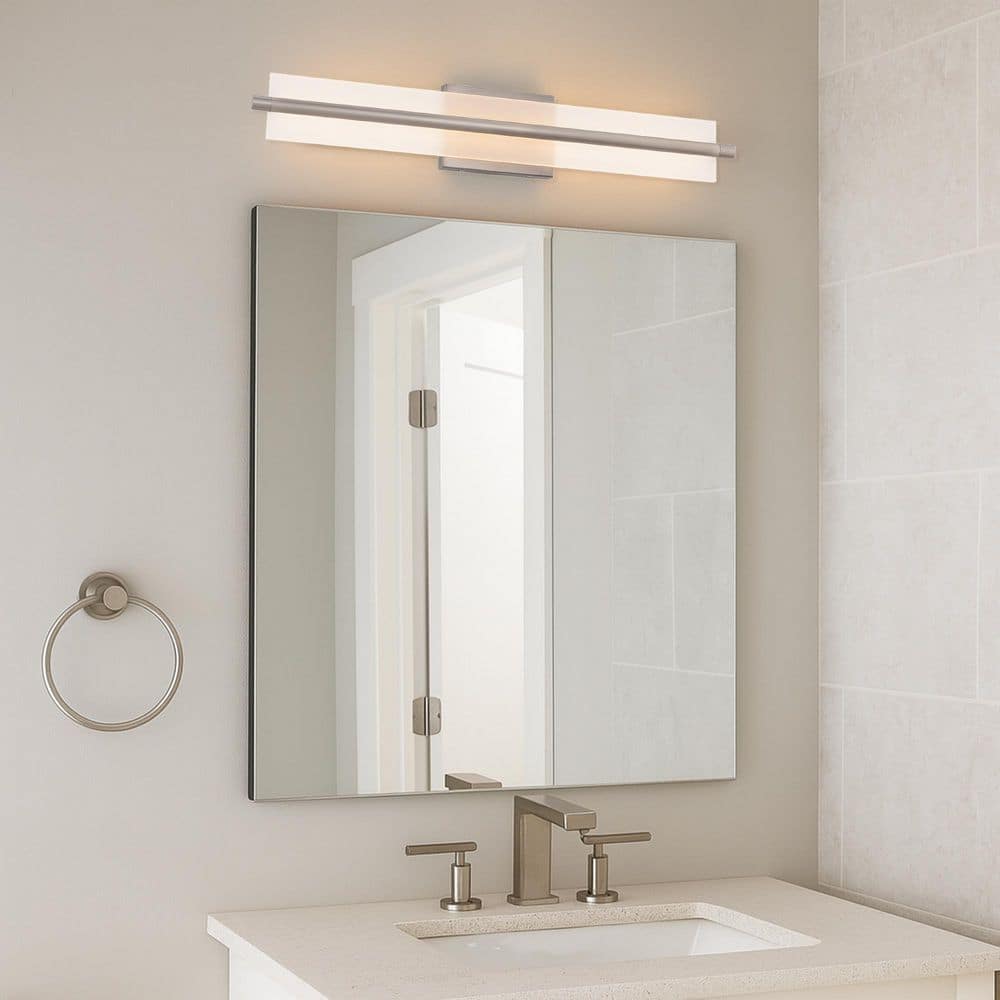 Razor 28 in. 1-Light Selectable 3CCT Black LED Bathroom Vanity and Wall Light Bar with Clear Glass Shade price history on PriceWatchPro