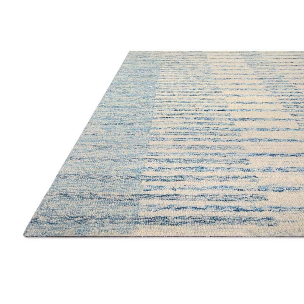 Ivory and Denim Wool Tufted Stripe Runner Rug 2'-0" x 5'-0"