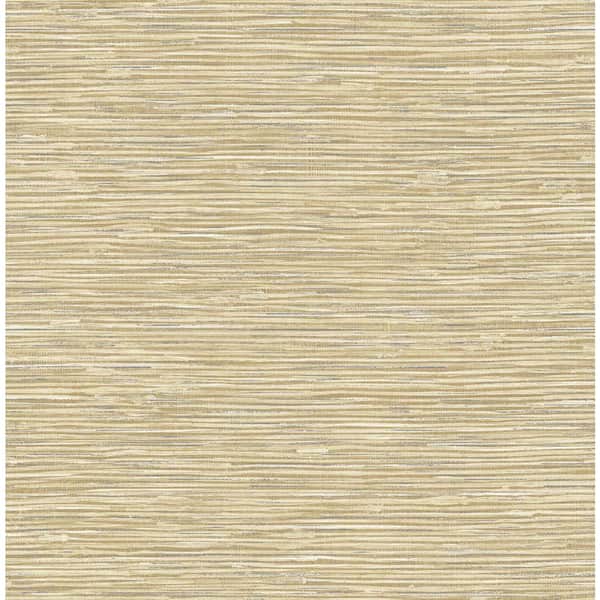 30.75 sq. ft. Khaki and Metallic Silver Cyrus Faux Grasscloth Vinyl Peel and Stick Wallpaper Roll