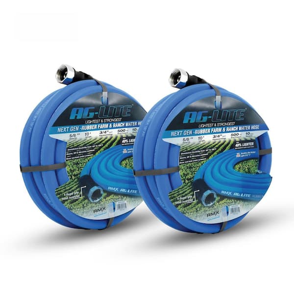 5/8 in. x 10 ft. Heavy Duty Rubber Garden Hose 2-Pack