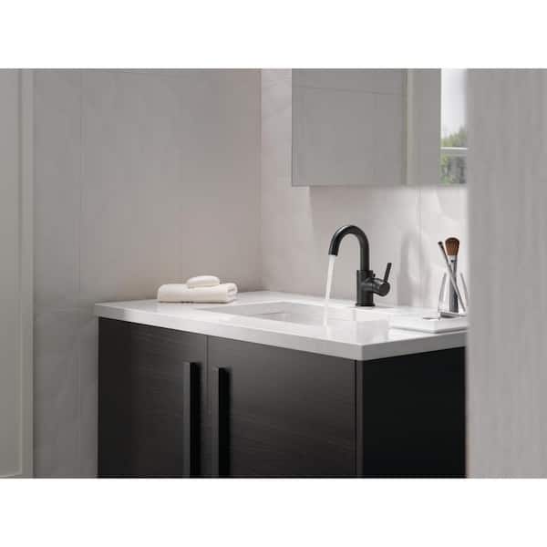Precept Single Hole Single-Handle Bathroom Faucet in Matte Black