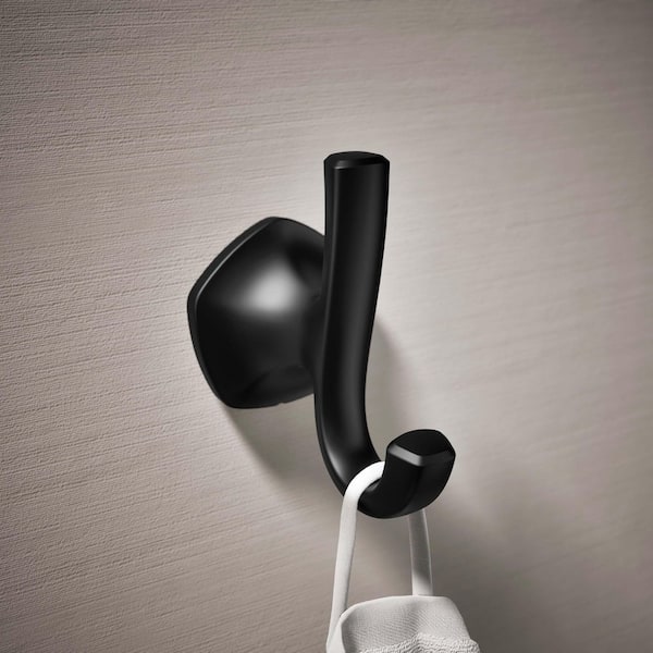 Sundae J-Shaped Robe Hook in Matte Black