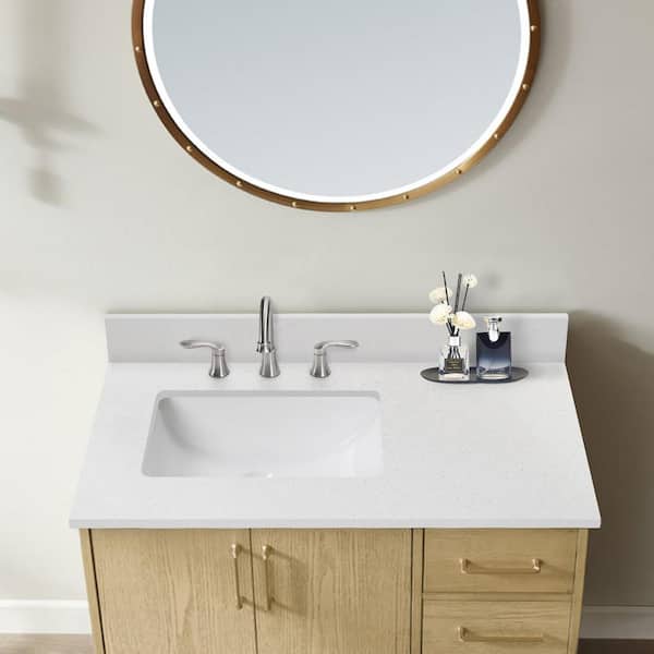 36 in. W x 4 in. H Quartz Vanity Top Backsplash in White