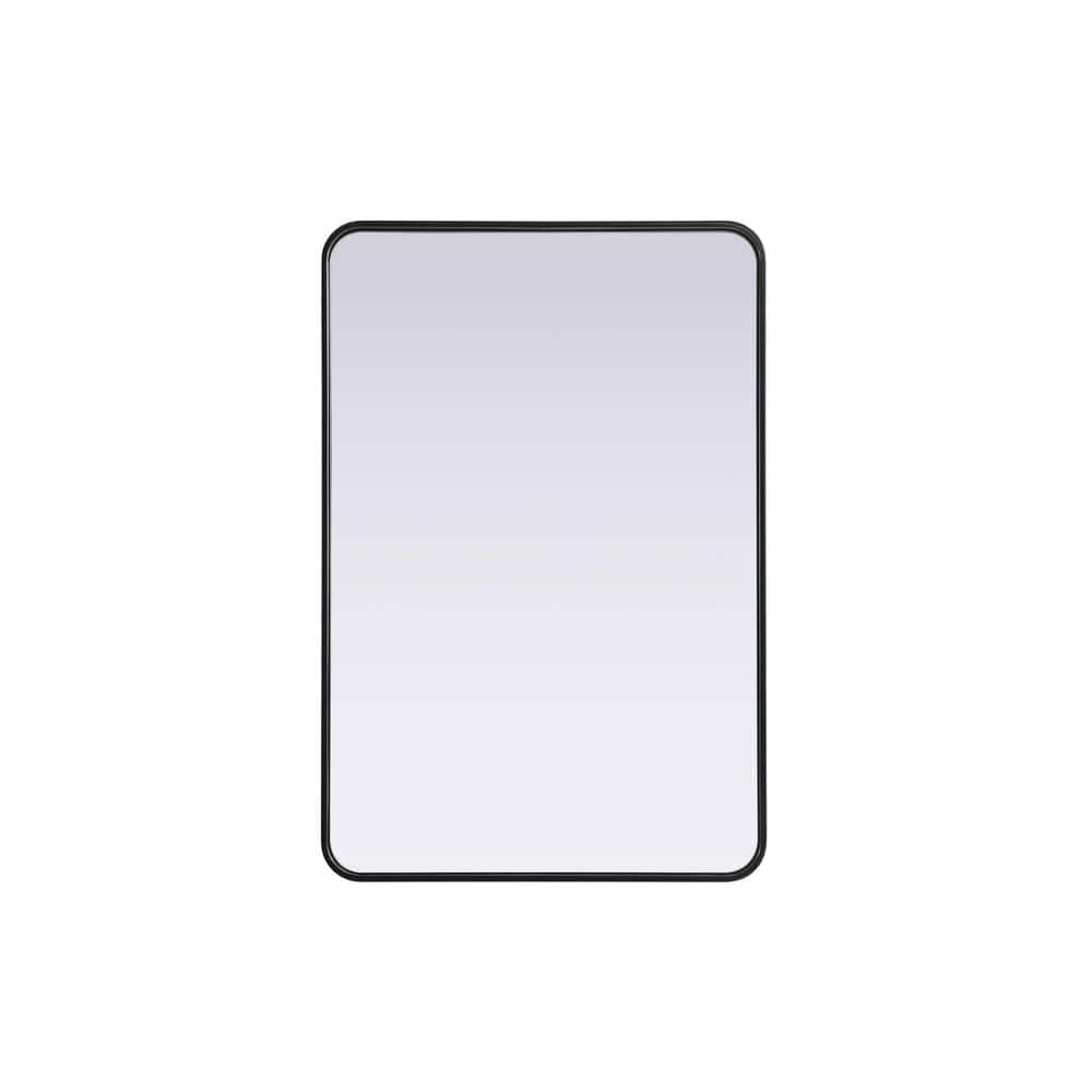 Timeless Home Black 27 in. W x 40 in. H Contour Wall Mirror