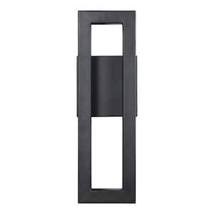 14.4 in. Black Integrated LED Outdoor Wall Sconce,3000K