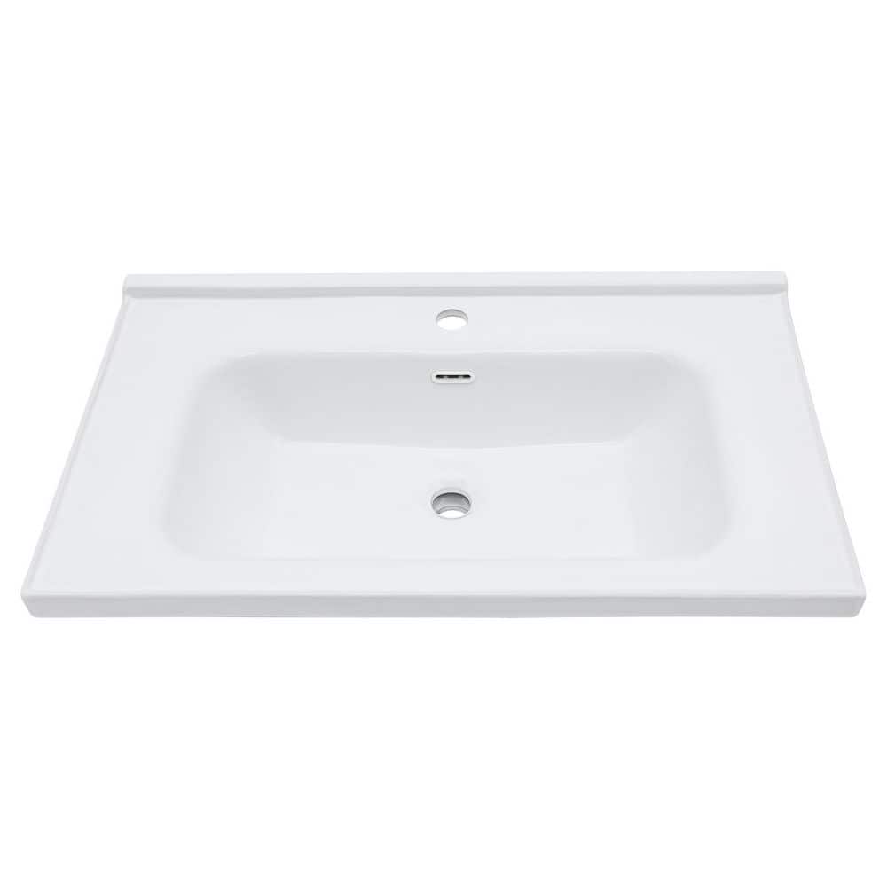 32 x 20 in. Drop-in Ceramic Rectangular Bathroom Sink in White with Backsplash price history on PriceWatchPro