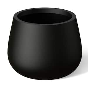 10.5 in. Small Charcoal Black Concrete Round planter / Pot with Drainage Holes