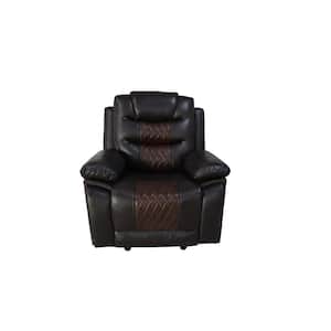 New Classic Furniture Nikko Brown Faux Leather Glider Recliner with Power Footrest
