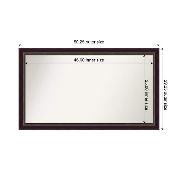 Amanti Art Signore Bronze 50.25 in. x 29.25 in. Custom Non-Beveled Wood Framed Bathroom Vanity Wall Mirror