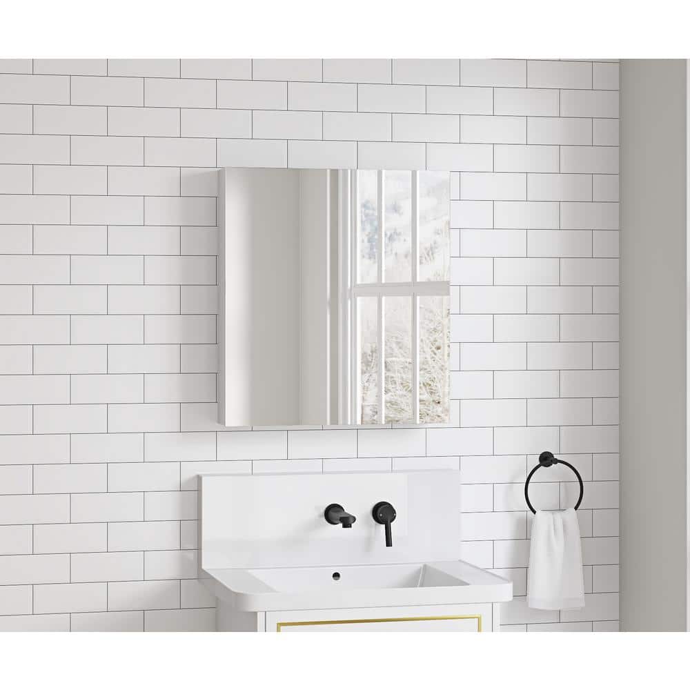 24 in. W x 26 in. H Rectangular Wood Medicine Cabinet with Mirror, Bathroom