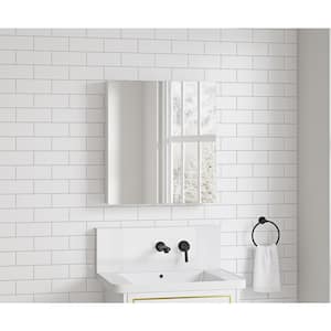 24 in. W x 26 in. H Rectangular Wood Medicine Cabinet with Mirror, Bathroom Cabinet Wall Mounted with Door Beveled Edges