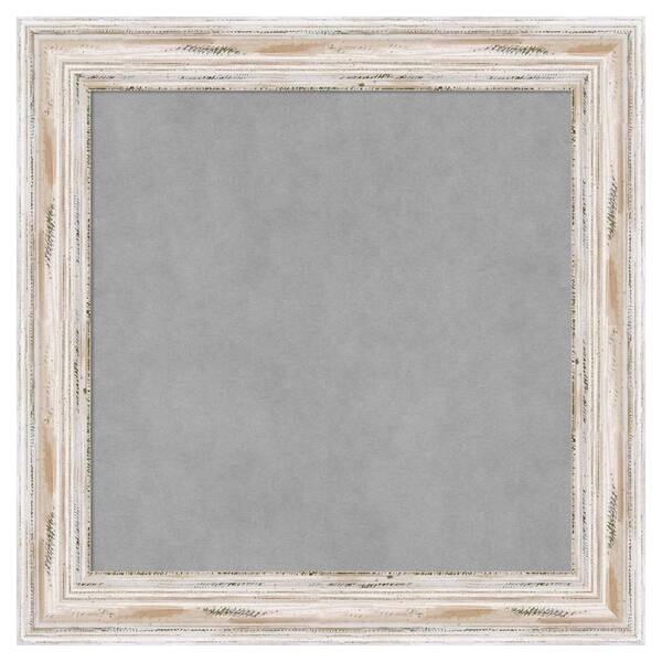 Amanti Art Alexandria White Wash 25 in. x 25 in. Framed Magnetic Board