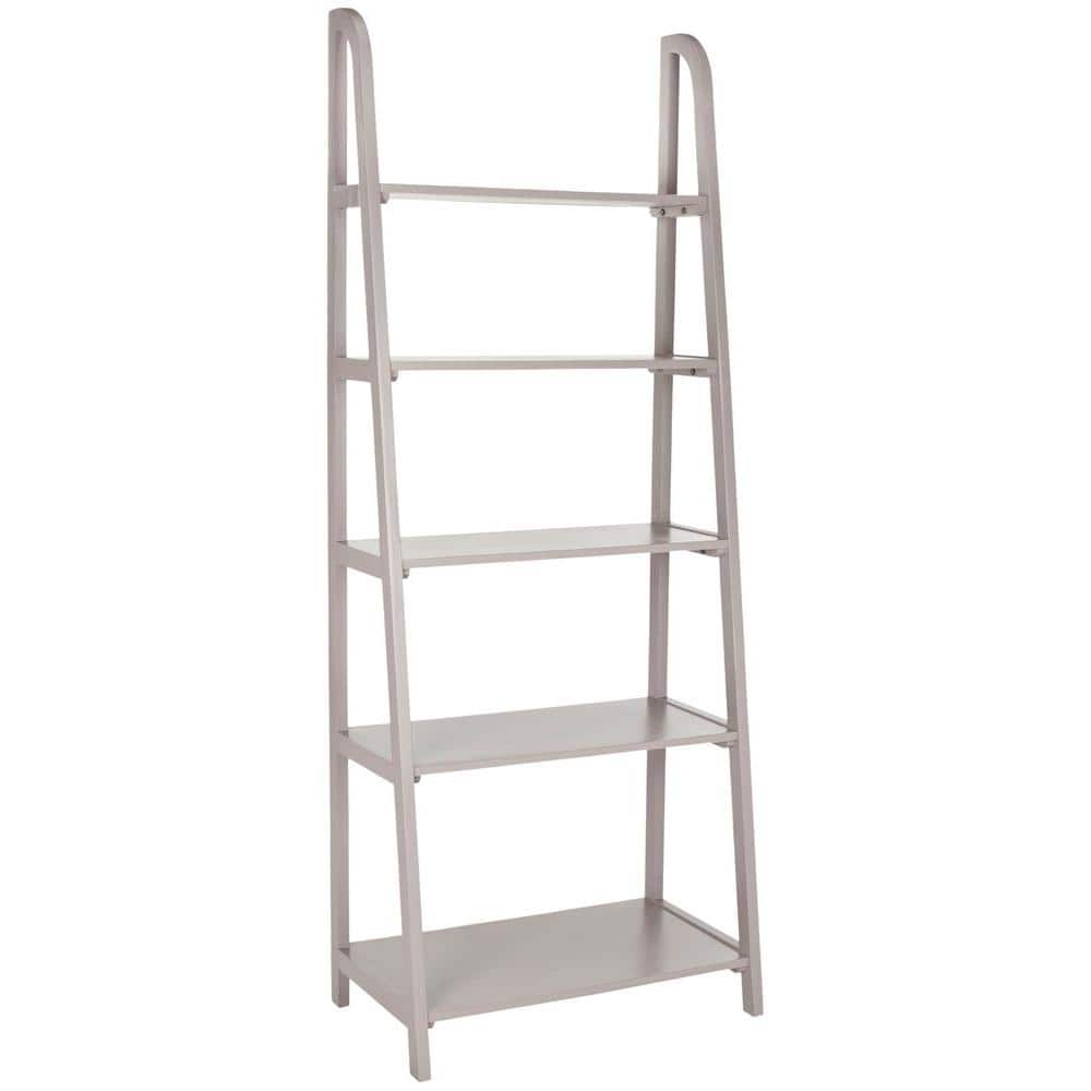 Albert 72" Gray Pine 5-Tier Ladder Shelf