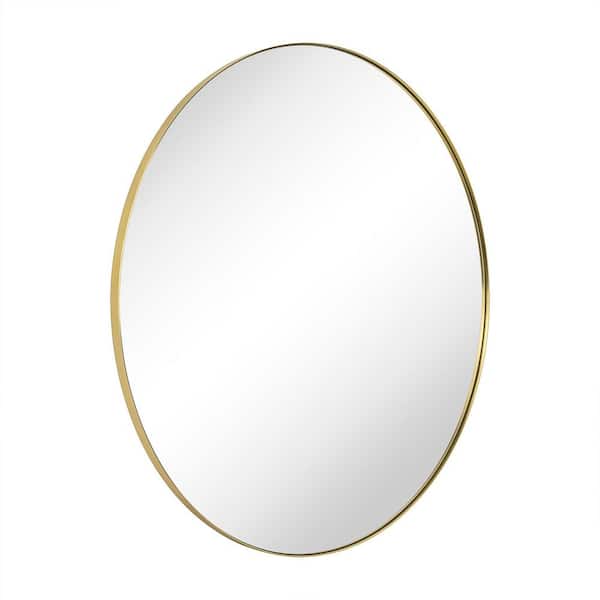 Yolanta 40 in. W x 40 in. H Circular Round Stainless Steel Framed Wall Mounted Bathroom Vanity Mirror in Brushed Gold