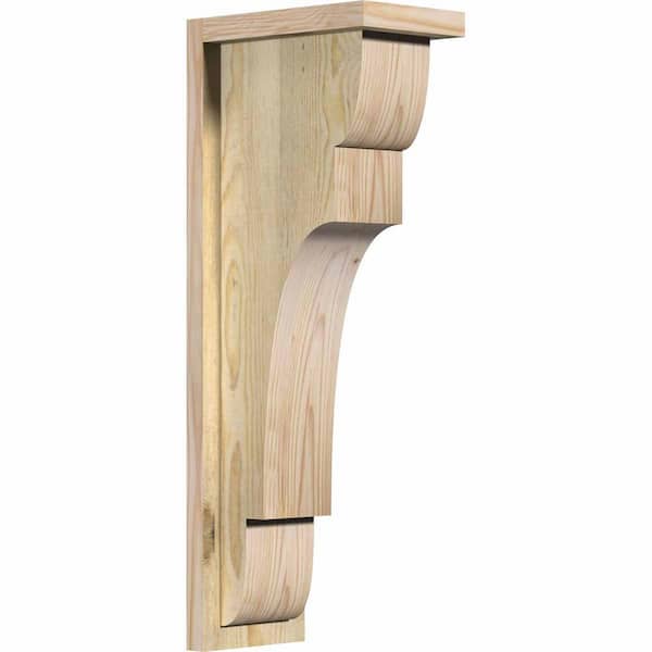 Ekena Millwork 6 in. x 10 in. x 26 in. Douglas Fir New Brighton Rough Sawn Corbel with Backplate