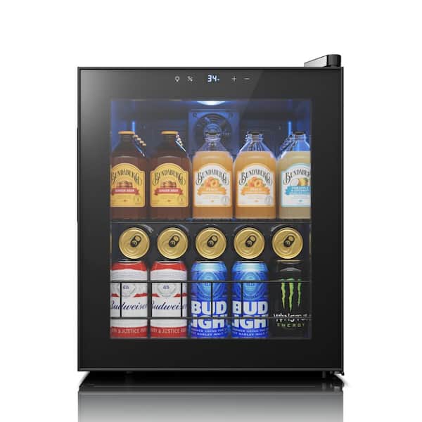16.9 in. 65-Can Single Zone Beverage Refrigerator and Cooler Fridge with Digital Controls and LED Lighting