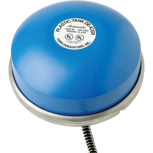 Ice Chaser 1250W Floating Tank Deicer w/ 6 ft. 10 Amp Black 16 AWG 3-Wire Cord for 70–300 gal. Tanks