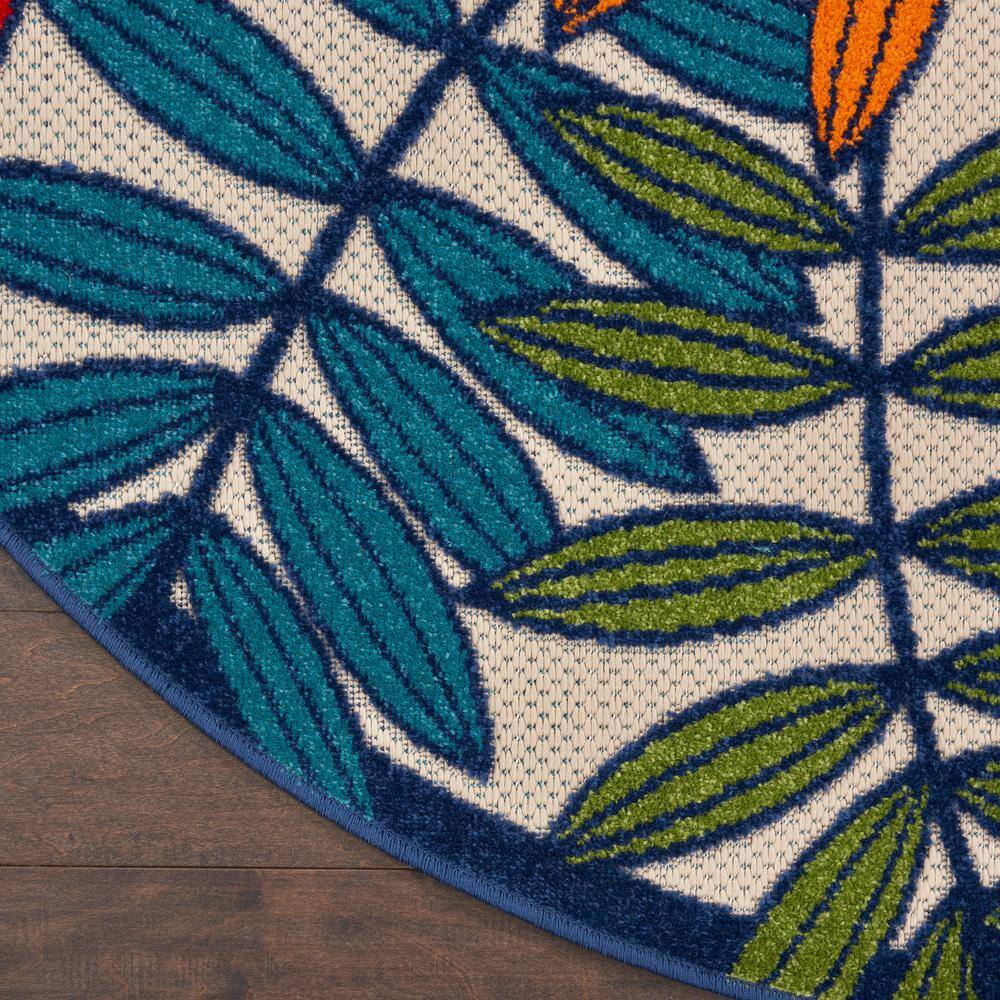 Multicolor Round Floral Synthetic Outdoor Area Rug