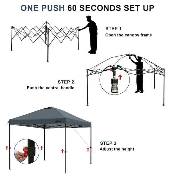 Zeus & Ruta 10 ft. x 10 ft. Dark Gray Outdoor Instant Pop Up