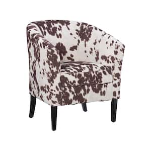 Anthony Brown Microfiber Cowprint Club Chair with Padded Arms and Seat