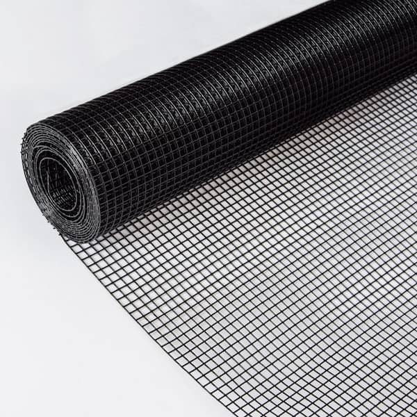 Amu Colo 1/2 in. x 4 ft. x 50 ft. 19 Gauge Black Vinyl Coated Hardware Cloth Welded Cage Wire Fence Chicken Fence Mesh Roll