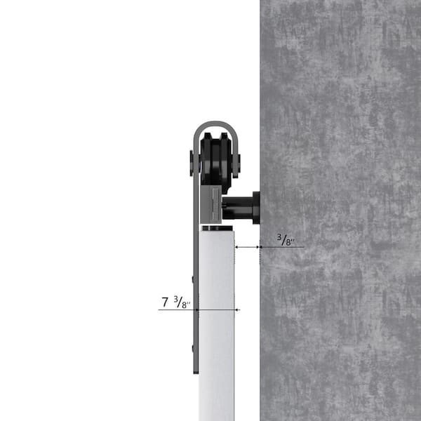42 in. x 84 in. Half Lite Moru Glass and White MDF Prefinished Double Sliding Barn Door Slab with Hardware Kit