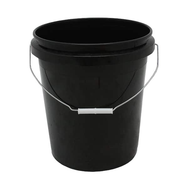 Hydroponics Organic 5 Gal. Black Plastic Bucket with Handle (3-Pack)