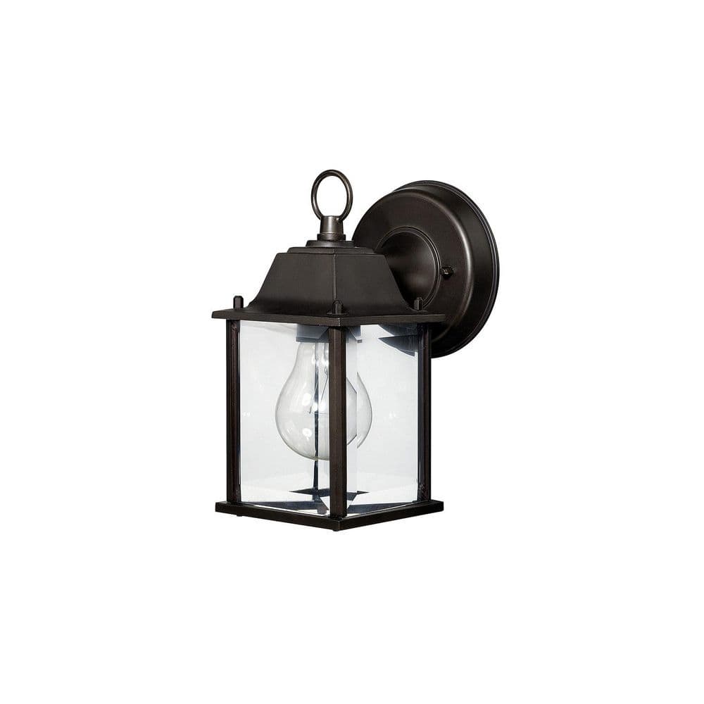 Outdoor 8 in. 1-Light Old Bronze Outdoor Wall Lantern Sconce with Clear Glass and No Bulbs Included price history on PriceWatchPro
