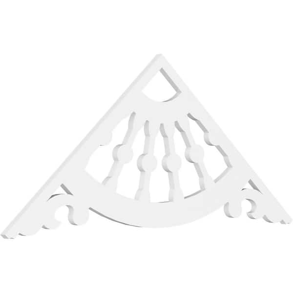 Ekena Millwork Pitch Wagon Wheel 1 in. x 60 in. x 27.5 in. (10/12) Architectural Grade PVC Gable Pediment Moulding