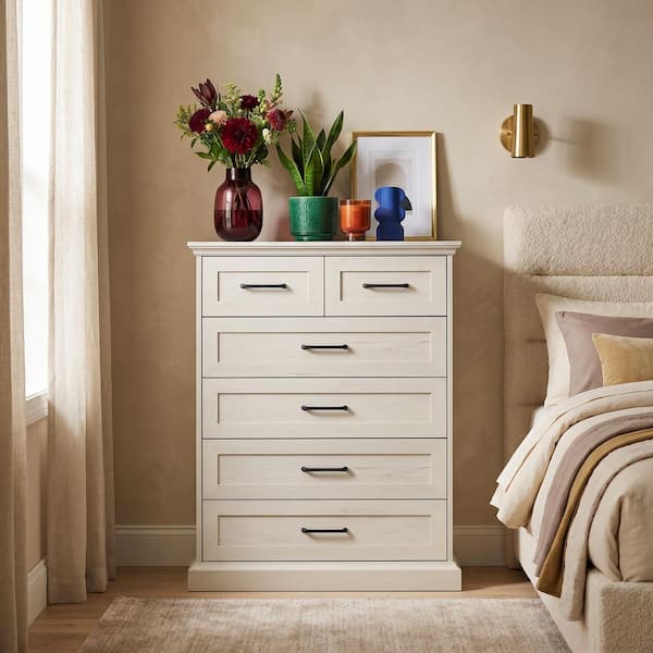 large beige dresser Kingdely Wood Grain 6-Drawer 31.5 in. Width x 40.4 in. Height Wooden Dresser, Chest of Drawers with Storage Space L-THD-260149-01-c Song Of The Sky date-night-edit drawer dresser Rush:Yes
