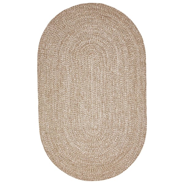 SUPERIOR Braided Canvas-White 5 ft. x 8 ft. Reversible Transitional Polypropylene Indoor/Outdoor Area Rug