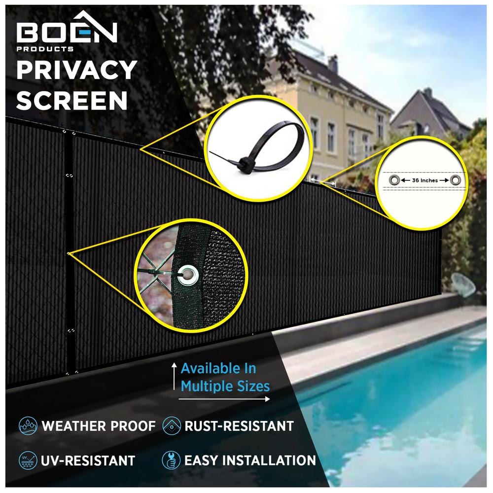 Black Polyethylene Privacy Fence Screen Netting 6' x 15'