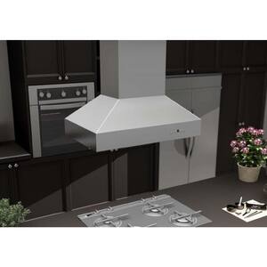 36 in. 700 CFM Ducted Island Mount Range Hood with Dual Remote Blower in Stainless Steel