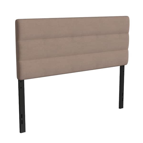 Carnegy Avenue 61.5 in. W Taupe Fabric Queen Headboard