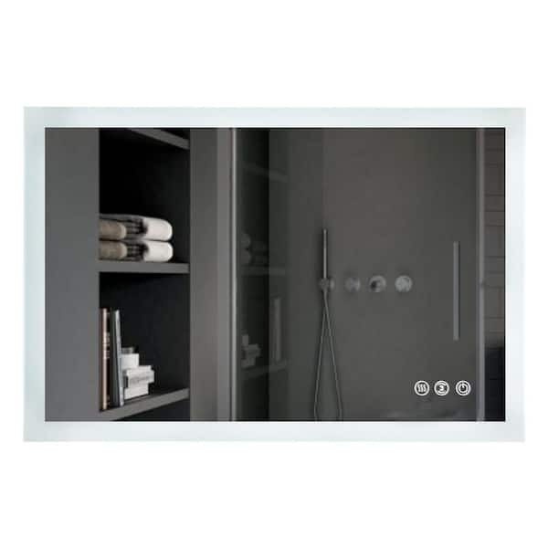 40 in. W x 24 in. H Frameless Rectangular Wall-Mount LED Light Bathroom Vanity Mirror