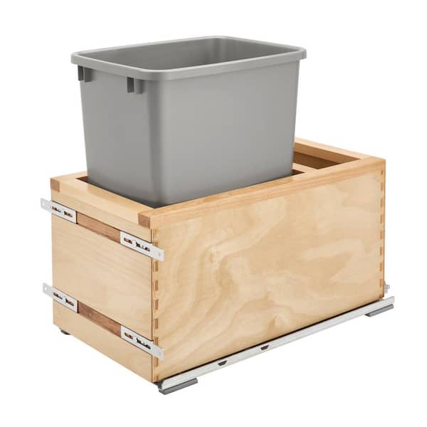 Double Trash Bin, Tilt Out Trash Can Cabinet, Wooden Trash Bin, Plastic  Barrels Included 