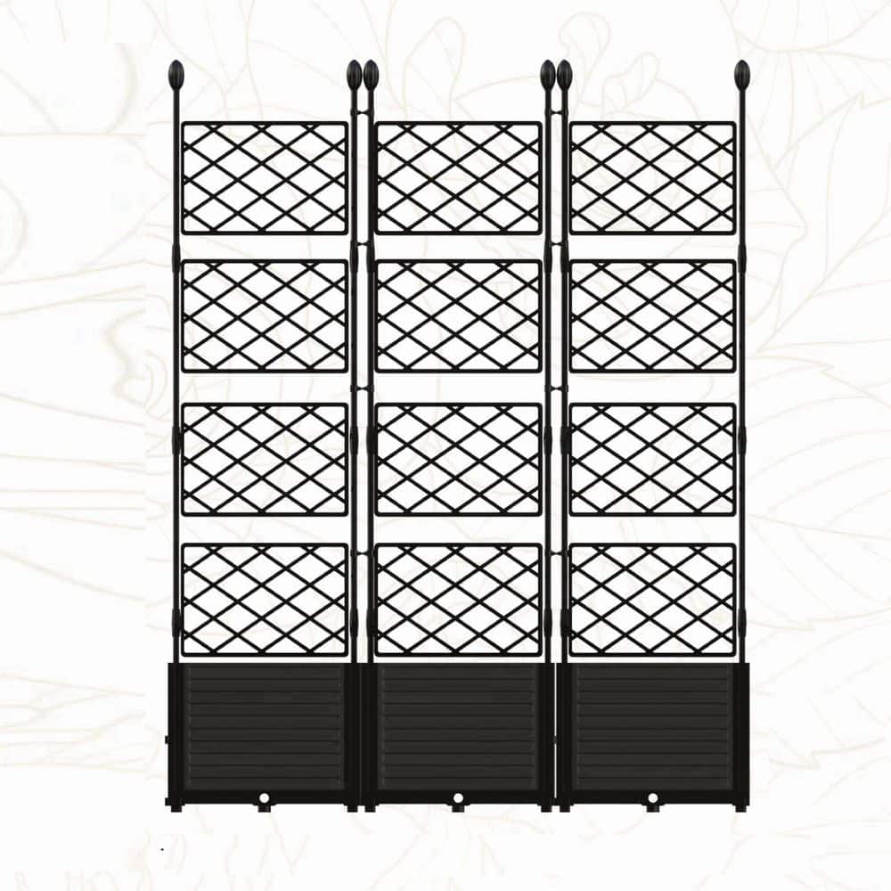 48.8 in. x 16.2 in. x 63 in. Plastic Raised Garden Bed with Trellis and Privacy Screen for Climbing Plants price history on PriceWatchPro