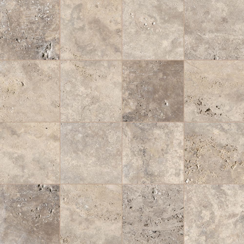 Tus. Silver Trav 6 in x 6 in x 1.18 in. Rectangular Gray Natural Stone Look Tumbled Travertine Paver (0.25 sq. ft. Case) price history on PriceWatchPro