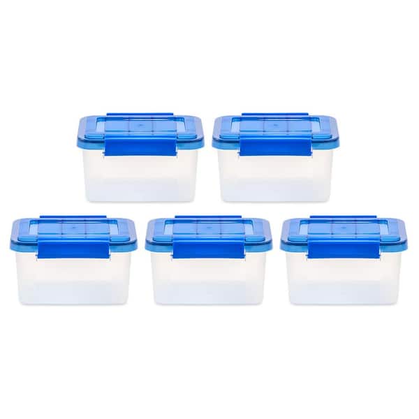 Ezy Storage 5-Pack Large 13-Gallons (52-Quart) Clear Tote with Latching Lid  at