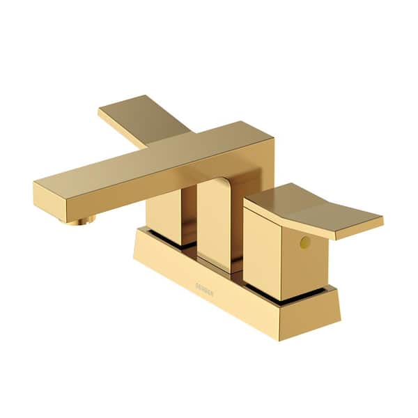 Avian 4 in. Centerset 2-Handle Bathroom Faucet with Metal Touch Down Drain in Brushed Bronze