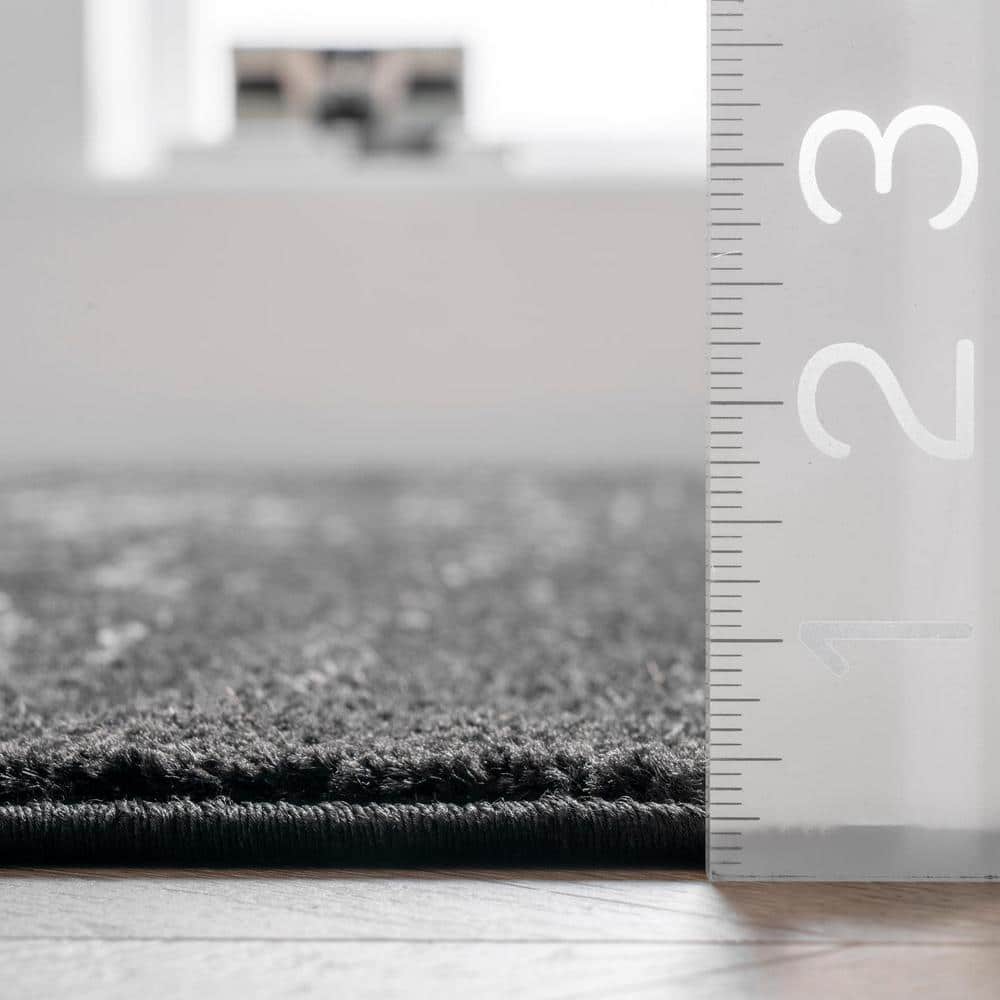 Arlena Black Synthetic Reversible Runner Rug
