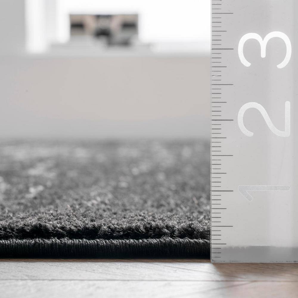Arlena Black 4' x 6' Synthetic Stain-Resistant Area Rug