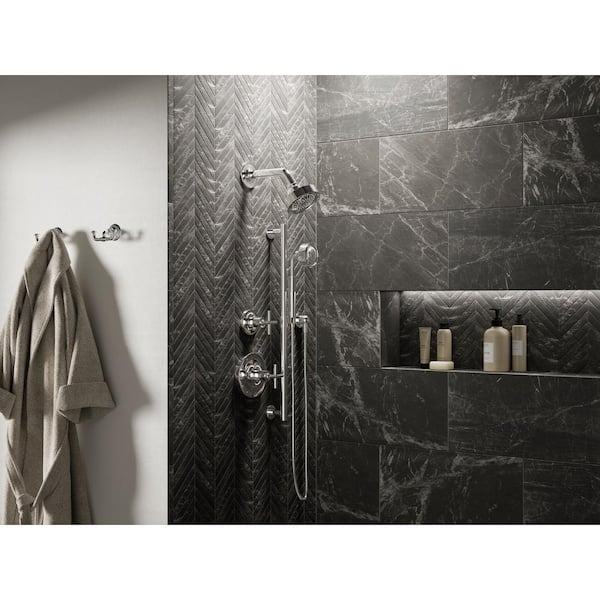Purist 1-Handle 1.75 Gpm Rite-Temp Shower Trim Kit with Cross Handle in Vibrant Titanium