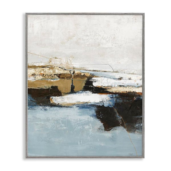 Stupell Industries Rustic Paint Nautical Design by Design Fabrikken Gray Framed Abstract Giclee Art Print 30 in. x 24 in.