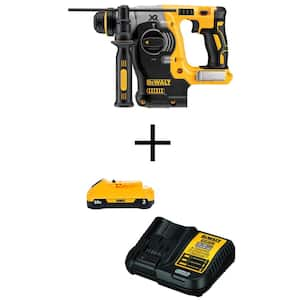 20V MAX XR Cordless Brushless 1 in. SDS Plus L-Shape Rotary Hammer, (1) 20V 3.0Ah Battery, and 12V-20V MAX Charger