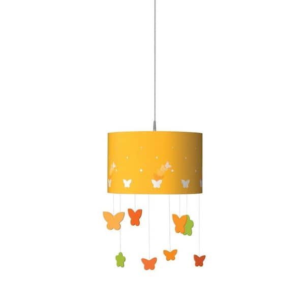 Thomas Lighting Kidsplace Maripo 1-Light Gold/Orange/Green Drum Pendant